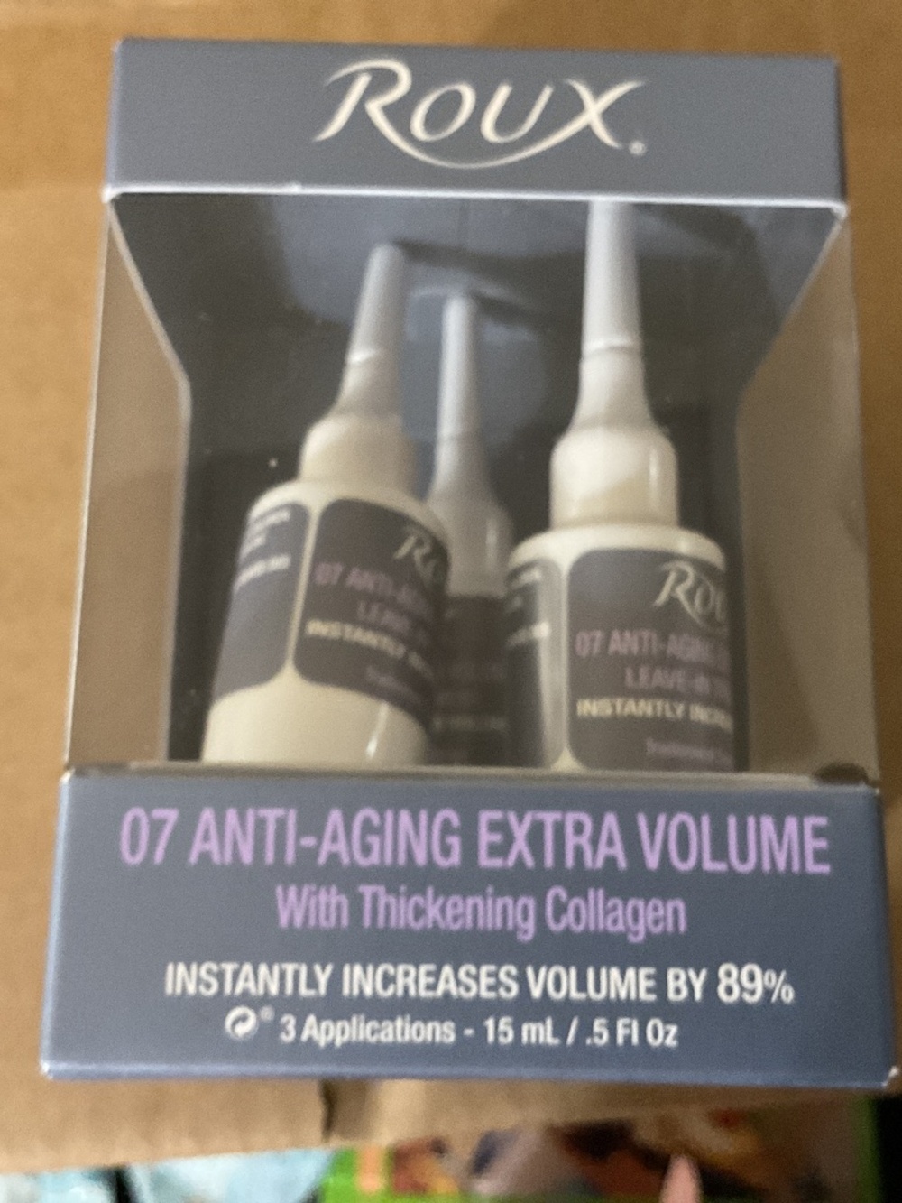 NEW Roux 07 Anti-Aging‎ extra volume Leave In Hair Treatment 3pk